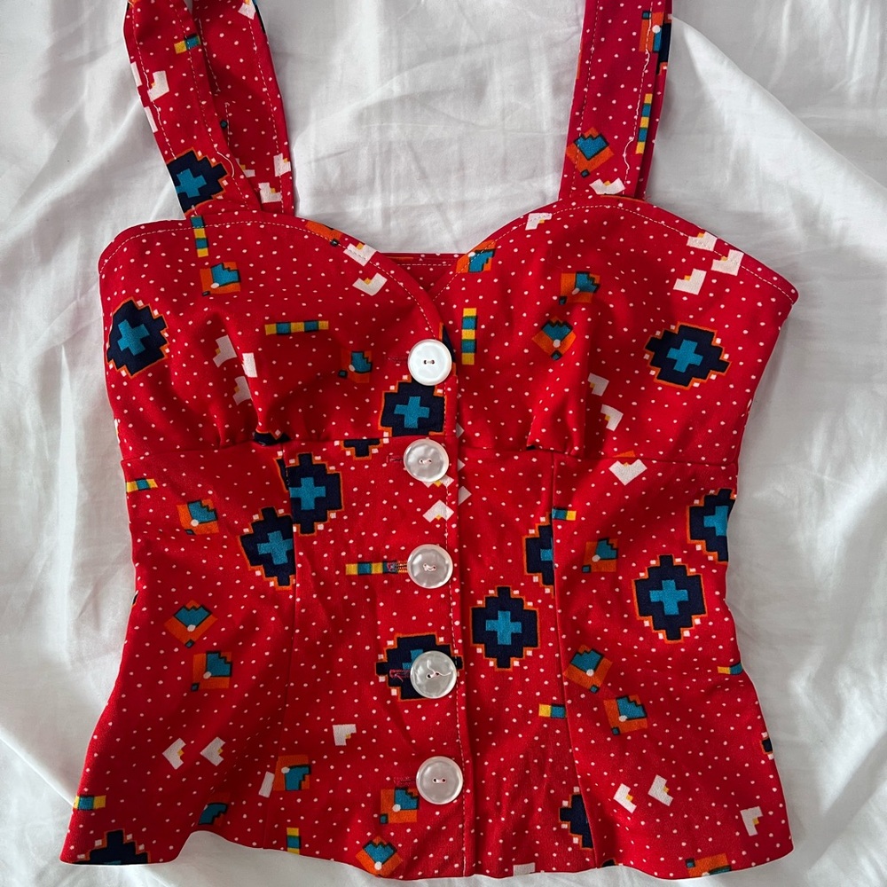 Res vintage Button-Front Women's Tank Top